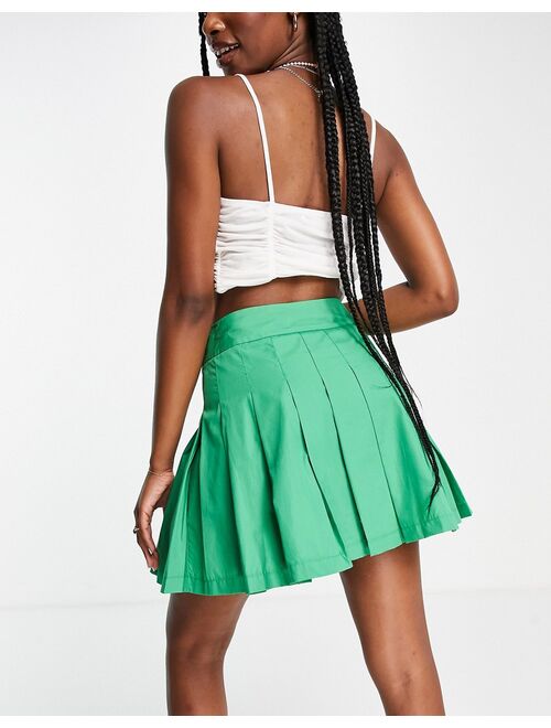Topshop plain tennis skirt in green