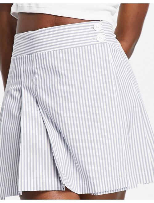 Topshop stripe tennis skirt in gray