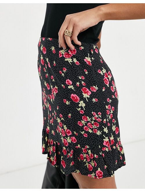 Miss Selfridge mini skirt in rose floral