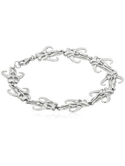 Jewelry Men's Mandalorian Symbol Stainless Steel Link Bracelet, 8"