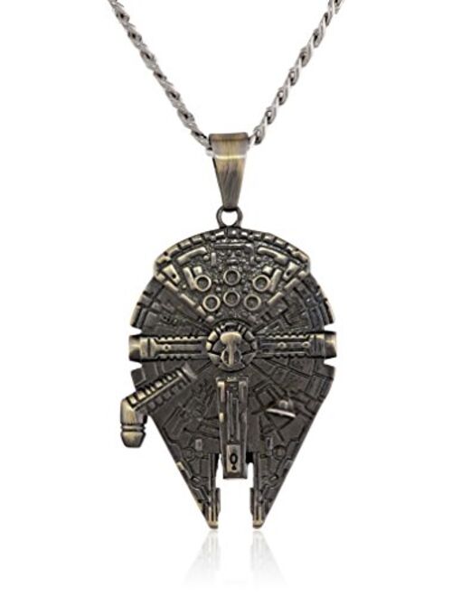 Star Wars Jewelry Unisex Stainless Steel Millennium Falcon Pendant Necklace