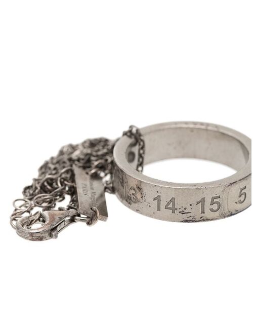 Maison Margiela number-engraved ring necklace