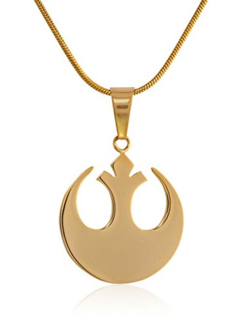 Star Wars Jewelry Unisex Rebel Alliance Stainless Steel Gold IP Small Chain Pendant Necklace (SALES1SWMD)