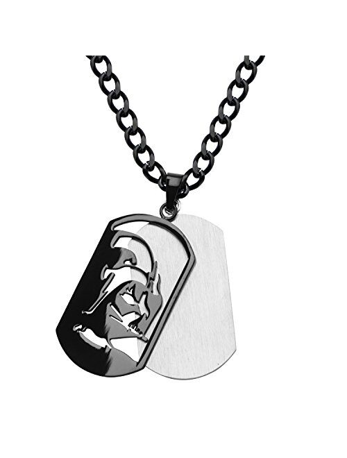 Star Wars Jewelry Unisex Darth Vader Layer Stainless Steel Dog Tag Chain Pendant Necklace, 24"