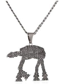 Jewelry Unisex At-At Walker Stainless Steel Chain Pendant Necklace, 24"