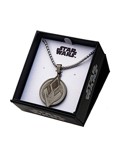 Star Wars: The Rise of Skywalker, Unisex Adult, Star Wars Episode 9 Enamel Sith Symbol Pendant with 22" Stainless Steel Chain.