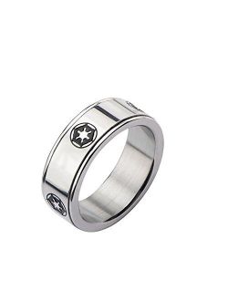 Galactic Empire Symbol Ring Stainless Steel Spinner Ring Silver