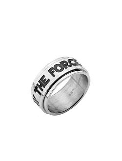 Star Wars: Spinner May The Force be with You Quote Ring 316 Stainless Steel, Bin 53