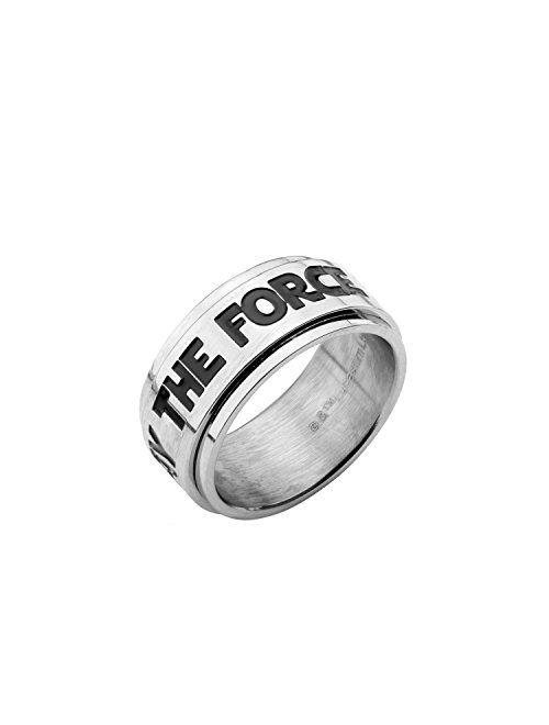 Star Wars: Spinner May The Force be with You Quote Ring 316 Stainless Steel, Bin 53