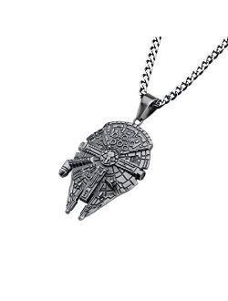 Millennium Falcon Pendant Stainless Steel Necklace