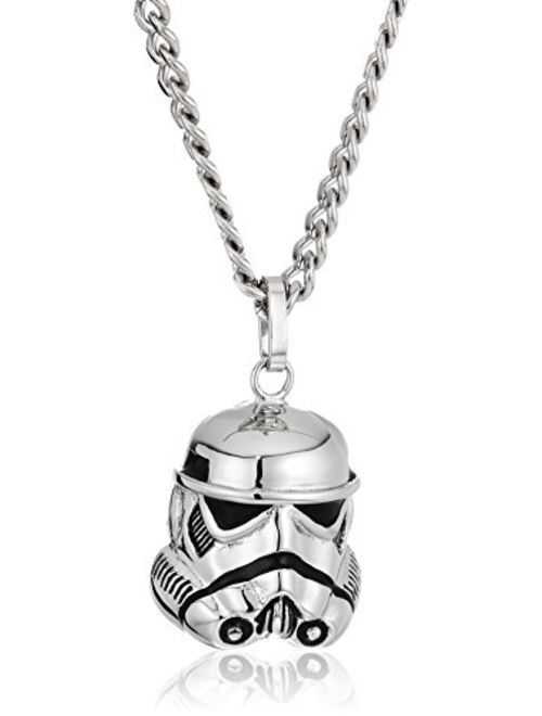 Star Wars Jewelry Stromtrooper Stainless Steel 3D Men's Pendant Necklace, 22"