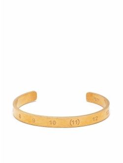 number-engraved cuff bracelet