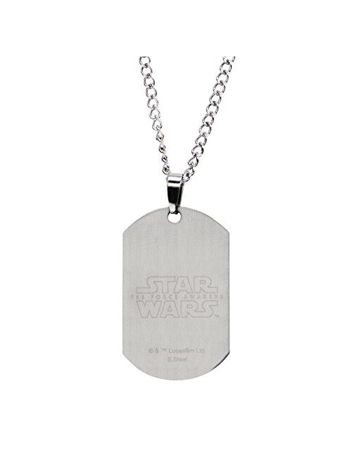 Star Wars Jewelry Episode 7 X-Wing Fighter Laser Etched Dog Tag Pendant Necklace, 22"