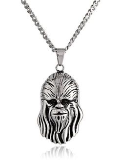 Jewelry Unisex 3D Chewbacca Stainless Steel Pendant Necklace, 24"