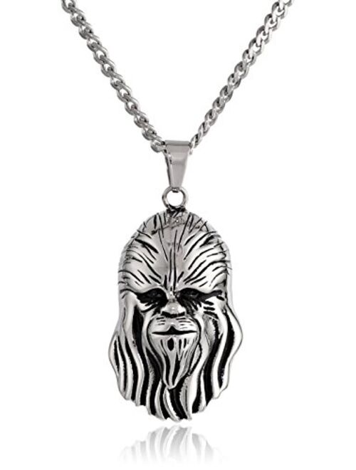Star Wars Jewelry Unisex 3D Chewbacca Stainless Steel Pendant Necklace, 24"