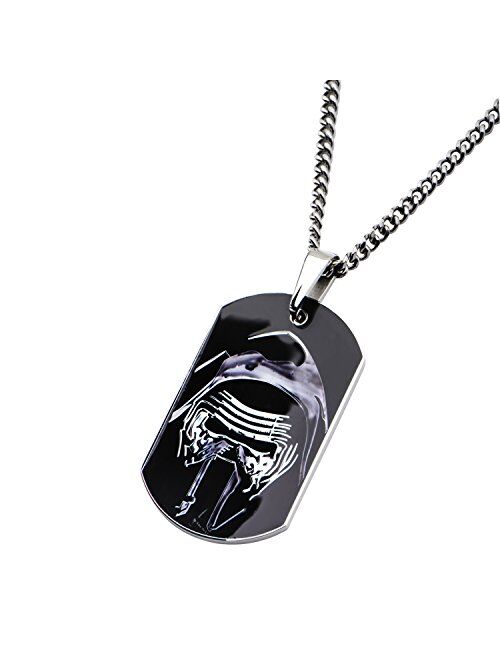 Star Wars Jewelry Episode 7 Kylo Ren Stainless Steel Dog Tag Pendant Necklace, 22"