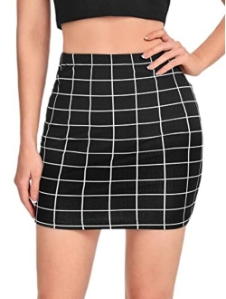 Women's Basic High Waisted Pencil Bodycon Short Skirt