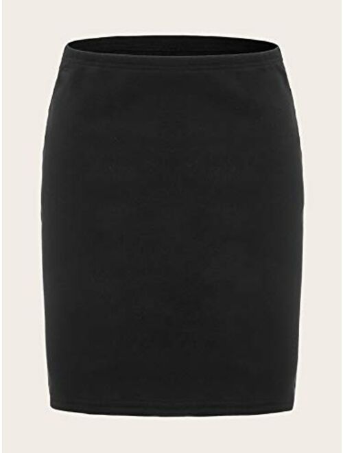 Verdusa Women's Basic High Waisted Pencil Bodycon Short Skirt
