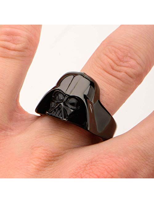 Star Wars Jewelry Men's Darth Vader 3D Stainless Steel Black IP Ring, Size 13