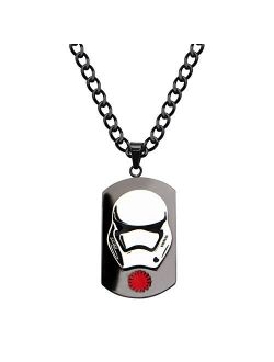 Jewelry Men's Stainless Steel Episode 7 Stormtrooper Dog Tag Pendant Necklace 22 inch, Black, One Size