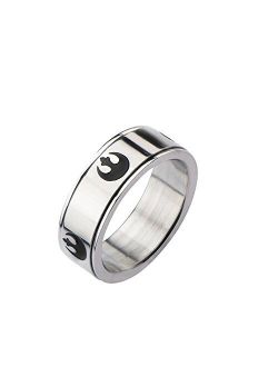 Rebel Alliance Symbol Ring Stainless Steel Spinner Ring Silver