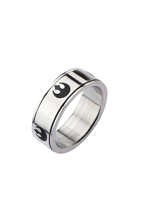 Star Wars Rebel Alliance Symbol Ring Stainless Steel Spinner Ring Silver