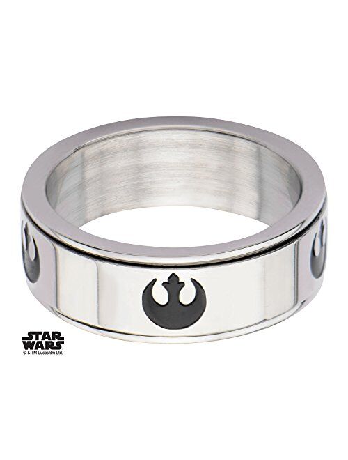 Star Wars Rebel Alliance Symbol Ring Stainless Steel Spinner Ring Silver