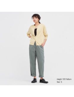 LINEN-COTTON TAPERED PANTS