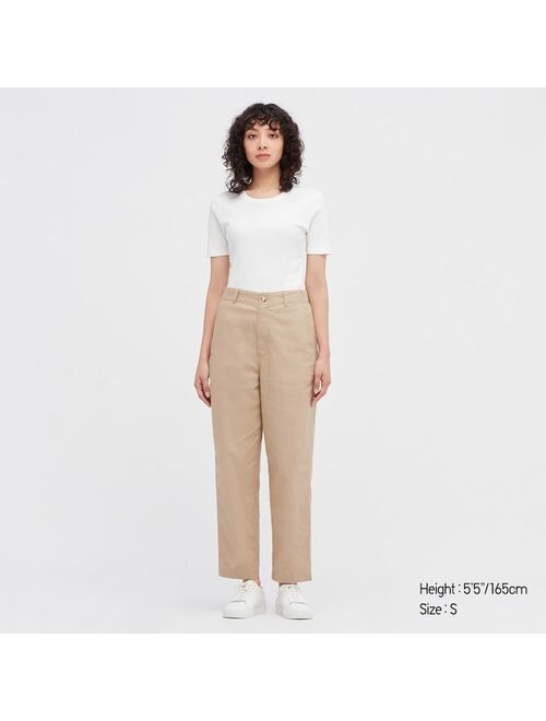 UNIQLO LINEN-COTTON TAPERED PANTS