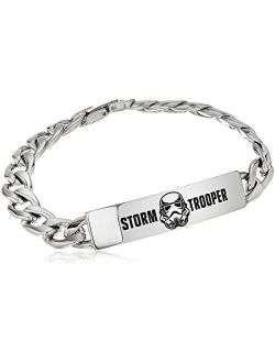 Jewelry Stormtrooper Stainless Steel ID Curb Chain Link Bracelet, 8"