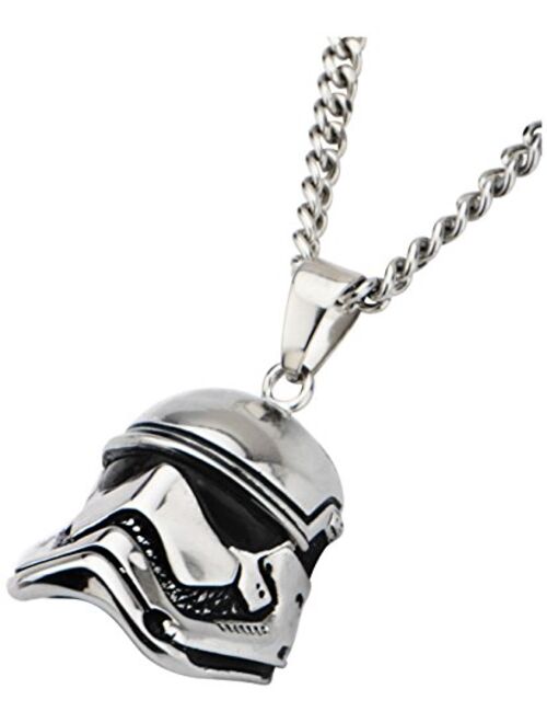 Star Wars Jewelry Unisex Episode 7 Stormtrooper Stainless Steel 3D Pendant Necklace, 22"
