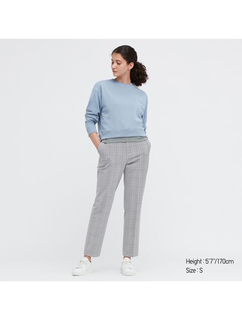 UNIQLO WOMEN SMART 2-WAY STRETCH GLEN-CHECKED ANKLE-LENGTH PANTS