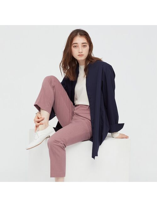 UNIQLO WOMEN SMART 2-WAY STRETCH SOLID ANKLE-LENGTH PANTS