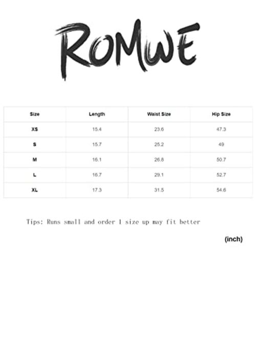 Romwe Women's Elastic High Waisted Houndstooth Plaid Print A Line Skater Skirt
