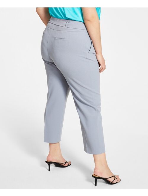 Bar III Plus Size Slim-Fit Ankle Crepe Pants, Created for Macy's