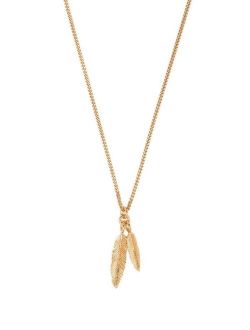 Twin feather pendant necklace