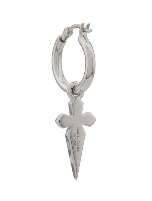 Northskull cross sword hoop earring