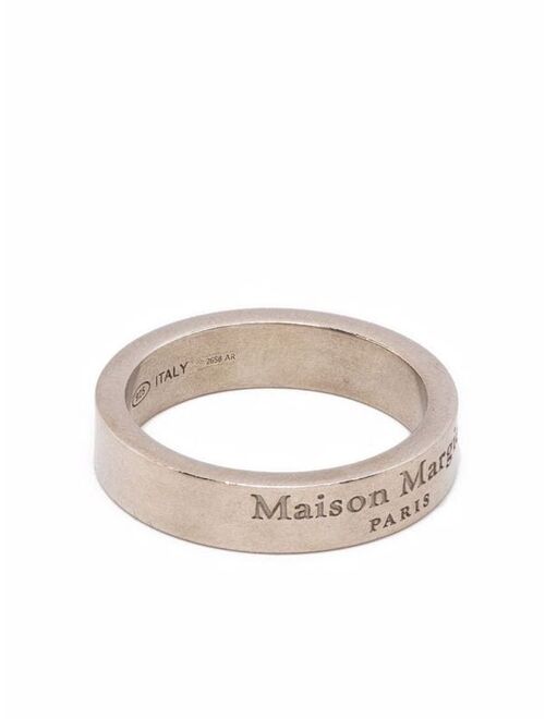 Maison Margiela brushed logo-engraved ring