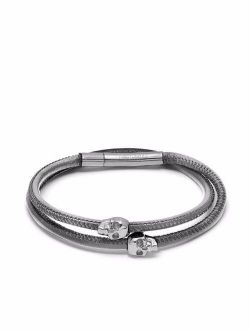 micro Atticus skull double wrap bracelet