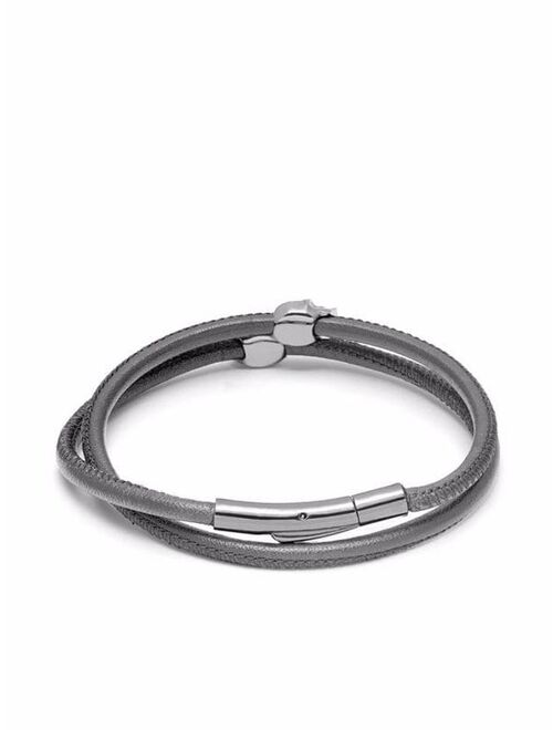 Northskull micro Atticus skull double wrap bracelet