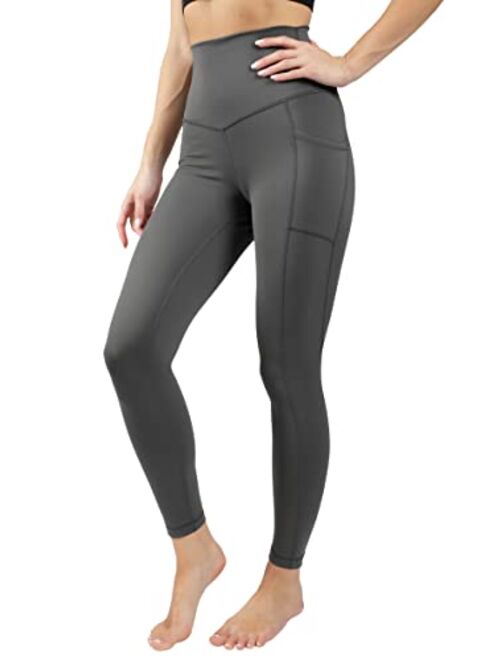 90 Degree By Reflex Super High Waist Elastic Free Ankle Legging with Side Pocket - Shire Green - Small