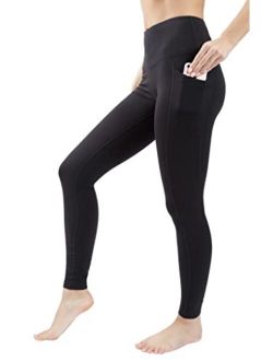 Yogalicious Squat Proof Fleece Lined High Waist Legging with Pockets for Women - Black - Small