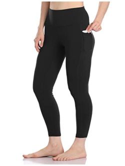 Women's Plus Size High Waisted Yoga Pants 7/8 Length Leggings with Pockets