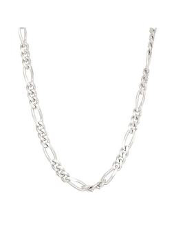 Jordan Blue Men's Sterling Silver Figaro Chain Necklace
