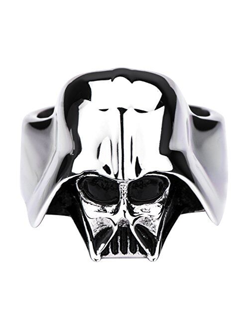 Star Wars Jewelry Men's Darth Vader 3D Stainless Steel Ring, Silver, 12