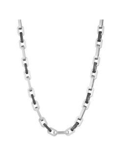 Two Tone Stainless Steel Link Chain Necklace
