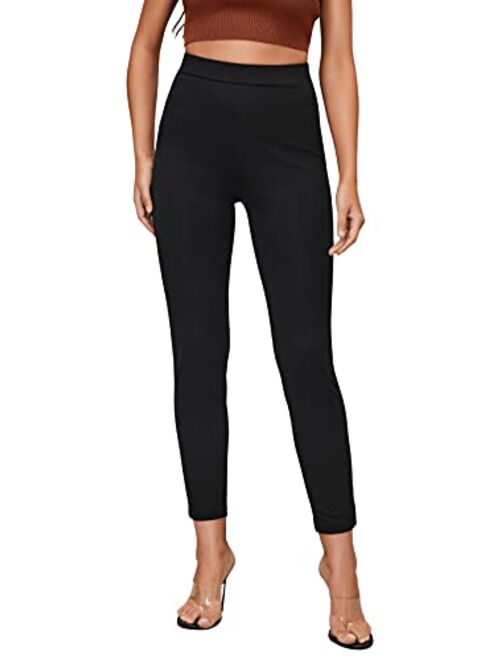 SweatyRocks Women's Elastic High Waist Stretch Skinny Slim Fit Pants with Pocket