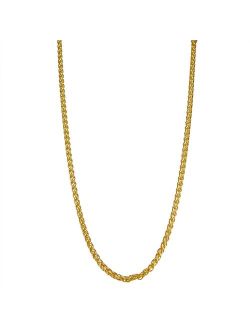 Primavera 24k Gold Over Silver Wheat Chain Necklace - 24 in.
