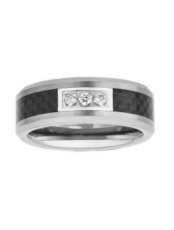 Lovemark Men's Tungsten 1/6 Carat T.W. Diamond Ring