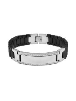 Stainless Steel and Black Ceramic 1/4-ct. T.W. Diamond Bracelet - Men